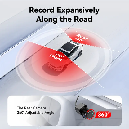 Dashcam records both front and rear cameras