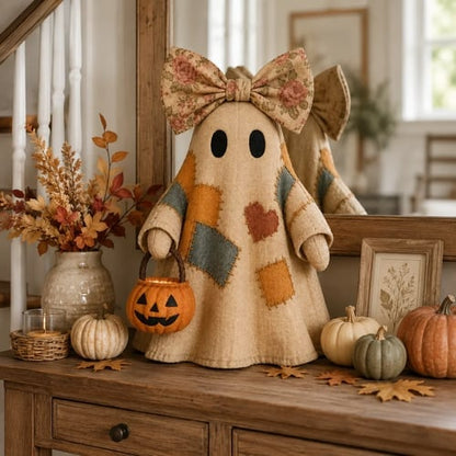 Lighted Vintage Patchwork Ghost