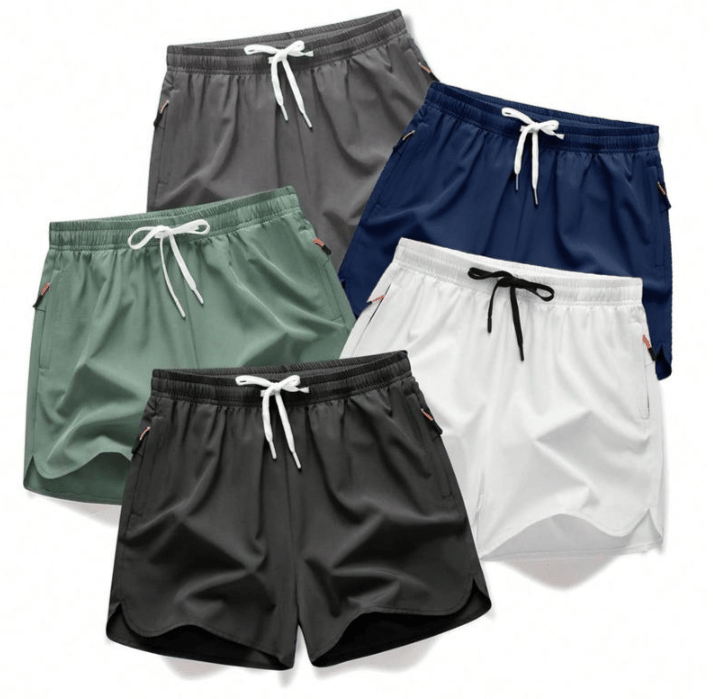🔥🏃‍♂️Men’s 5-Inch Running Shorts – Quick-Dry Athletic Gym Shorts (1 Set OF 5 Pack)