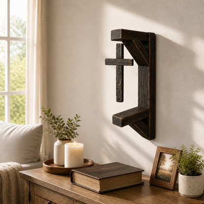 ✝️ Handmade Rural Christian Cross Wall Decoration