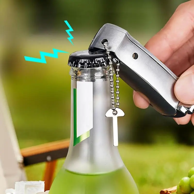 Permanent Match Infinity Lighter, Reusable Waterproof Flint Fire Starter with Keychain and Bottle Opener