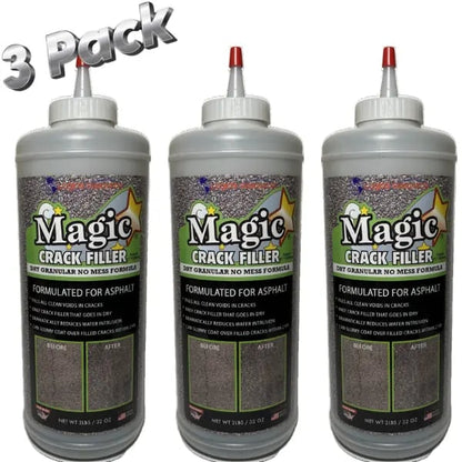 Asphalt Magic Crack Filler 2 lb. Bottle- High-Performance Filler for Driveways, Parking Lots, and Roads - Prevents Water Intrusion!! Repair