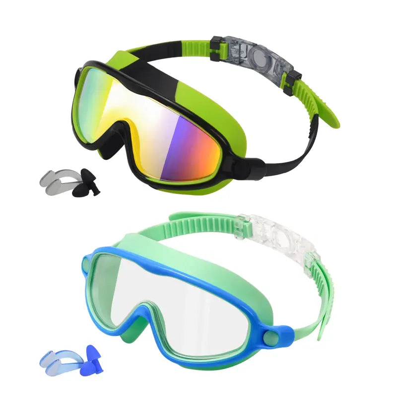 Anti-Fog Wide View Swim Goggles 2 Pack | Clear Vision Underwater
