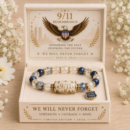 💖🎁9/11 Never Forget Commemorative Bracelet – 25th Anniversary Limited Edition