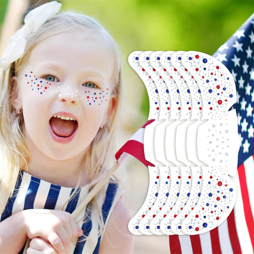 🎁LAST DAY 50% OFF-🦅4th of July ✨Patriotic Glitter Freckles Face Tattoo