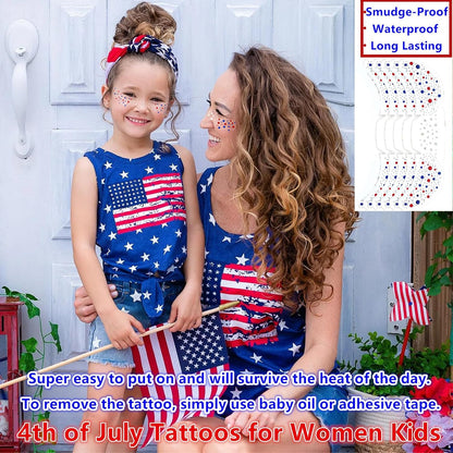 🎁LAST DAY 50% OFF-🦅4th of July ✨Patriotic Glitter Freckles Face Tattoo