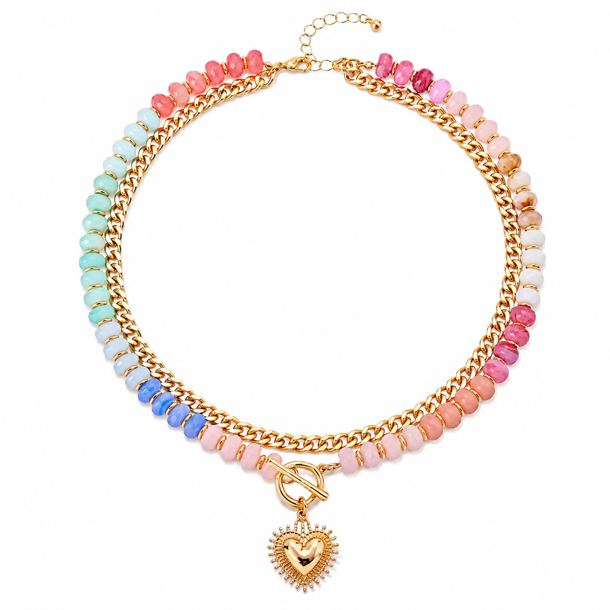 🍬🌺 Dopamine Heart Layered Necklace – Made for Summer, Sunshine & Compliments