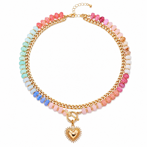 🍬🌺 Dopamine Heart Layered Necklace – Made for Summer, Sunshine & Compliments