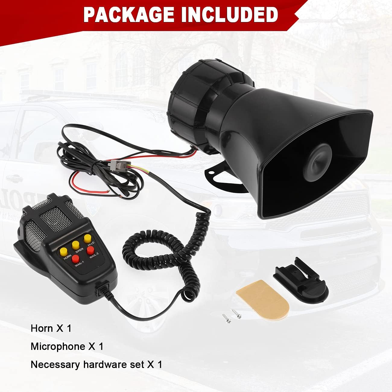 ⚡Hot Sales 49% OFF🔥 7-Tone Car Warning Siren | PA Speaker & Horn System!
