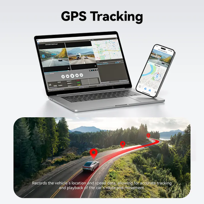 Dashcam records both front and rear cameras