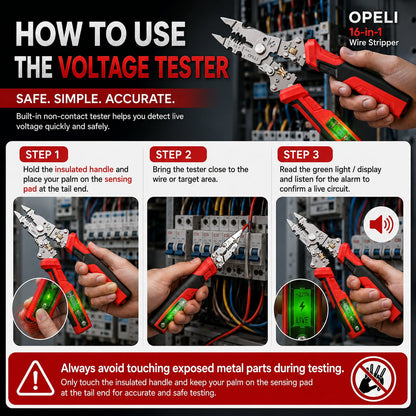⚡ 16-in-1 Electrical Pliers with Voltage Tester