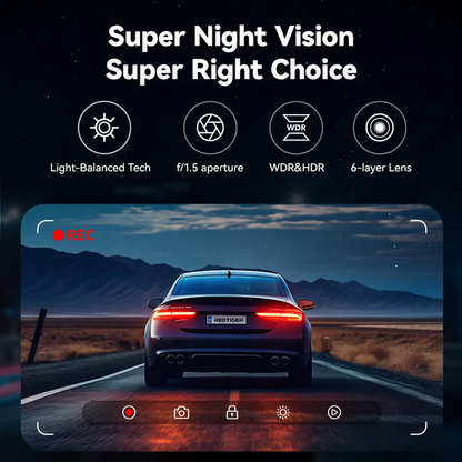 Dashcam records both front and rear cameras