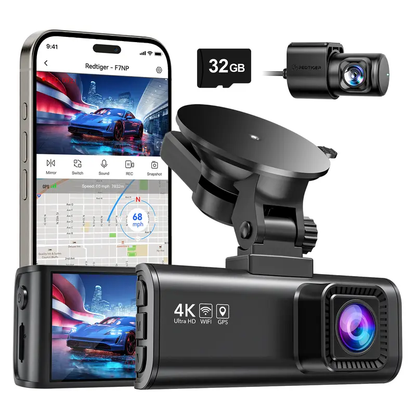 Dashcam records both front and rear cameras