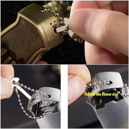 Permanent Match Infinity Lighter, Reusable Waterproof Flint Fire Starter with Keychain and Bottle Opener