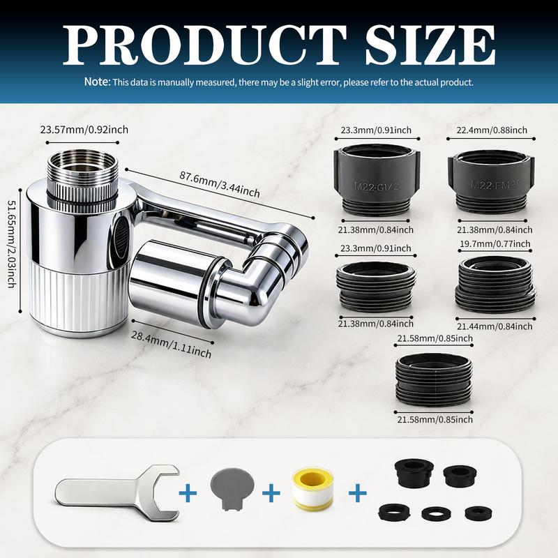 3D Filter Faucet Set - Multi-Angle Swivel Faucet Aerator with 3 Included Filter