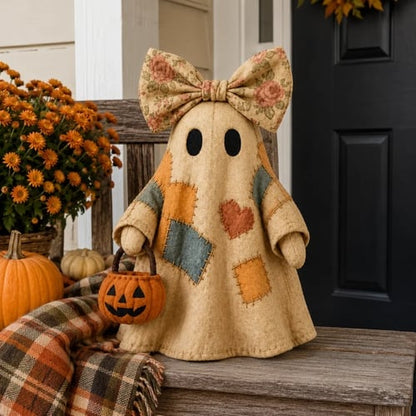 Lighted Vintage Patchwork Ghost