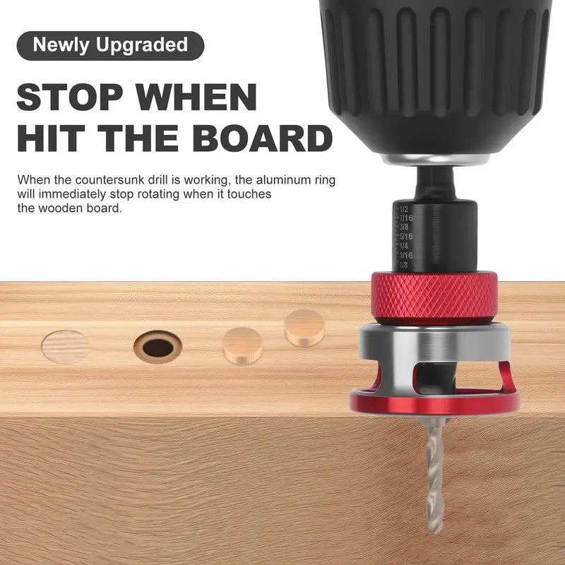 Countersink Drill Bit Set with Depth Stop 4PCS