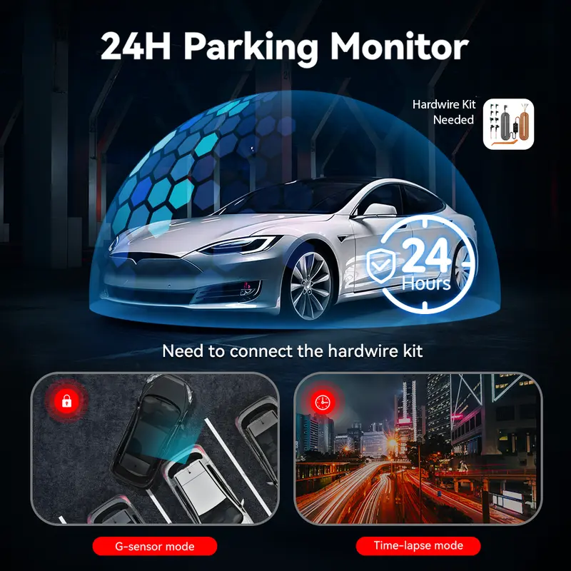 Dashcam records both front and rear cameras
