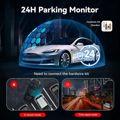 Dashcam records both front and rear cameras