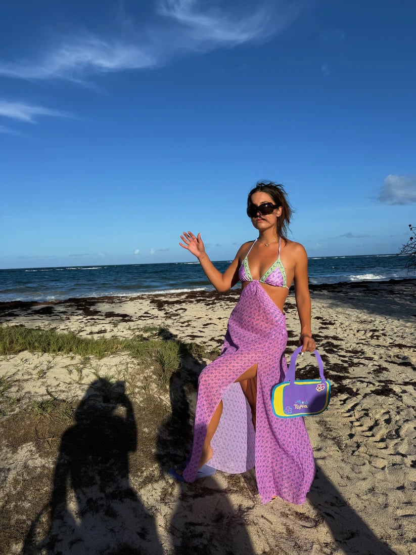 Guava Button Dress – Tropical Glow, Effortless Cover‐Up 🍈🌊