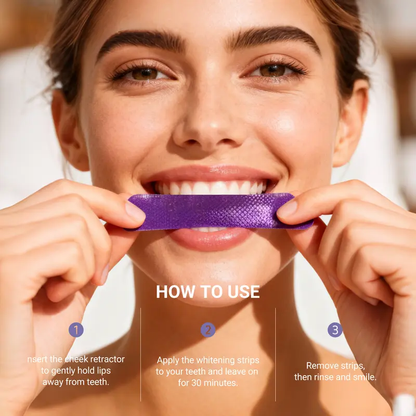 DRDENT Purple Teeth Whitening Strips - 7/21 Whitening Sessions - Safe for Enamel - Non Sensitive Teeth Whitening - Peroxide-Free