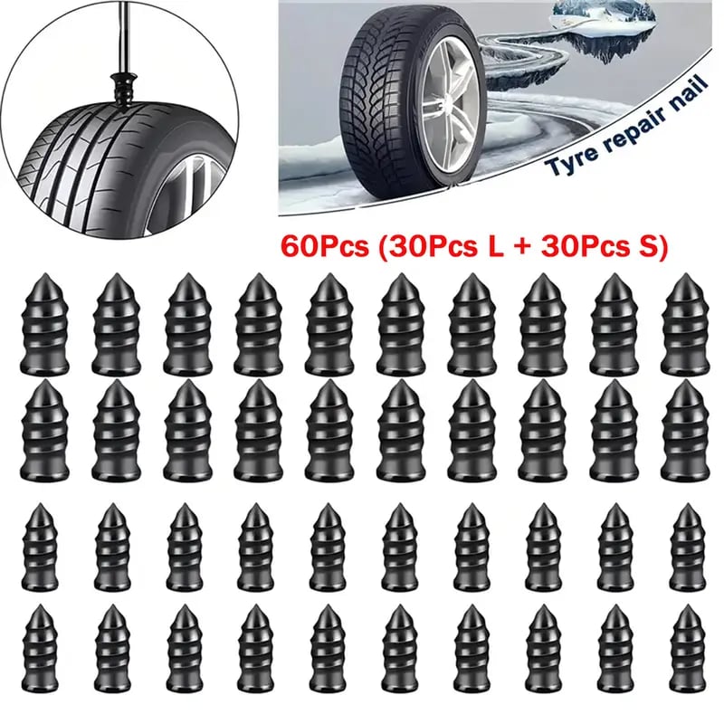 🔥Hot Sale 49% OFF🔥tire repair screw plugs, self-service tire repair vacuum rubber nail kit, suitable for quick repair of car/motorcycle/truck/tractor tires.