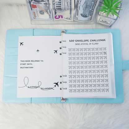 Custom name 100 Envelope Challenge Leather Binder-Easy And fun Way To Save $5,050🔥