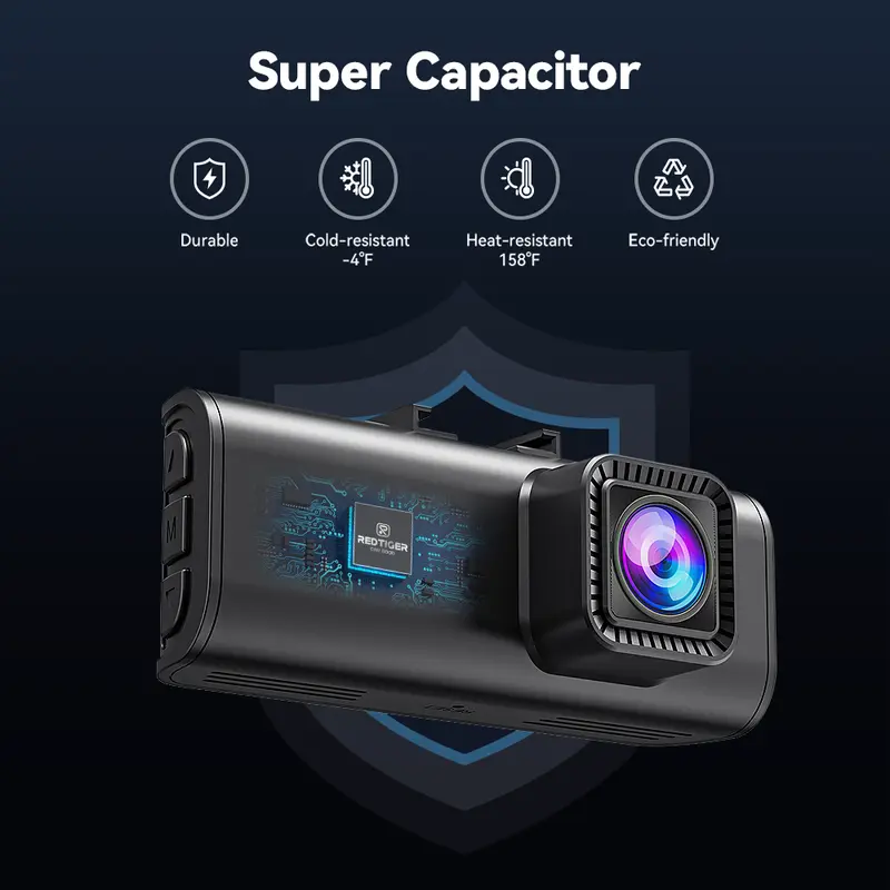 Dashcam records both front and rear cameras