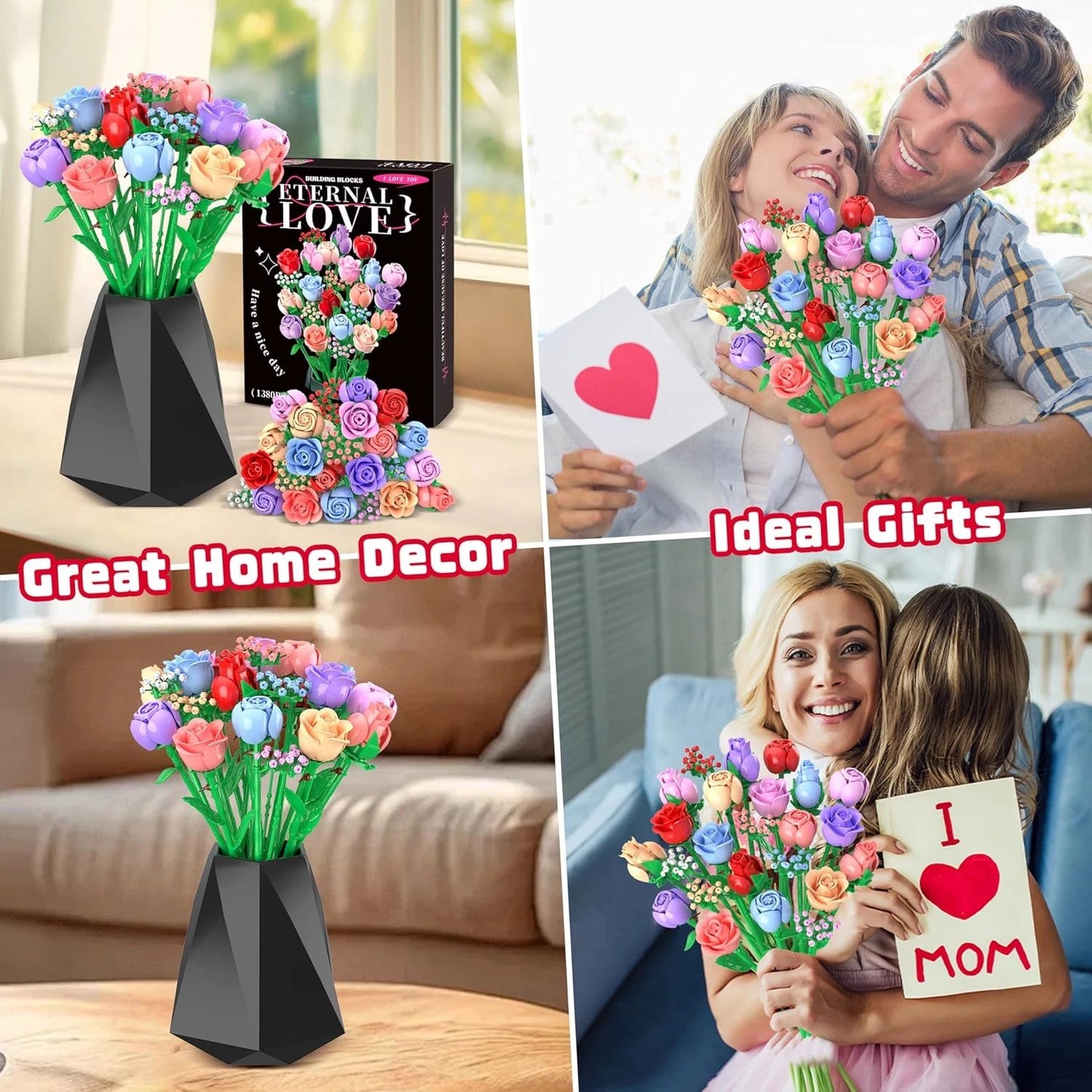 🌹2025-24 Days Flower Bouquet Christmas Countdown Advent Calendar