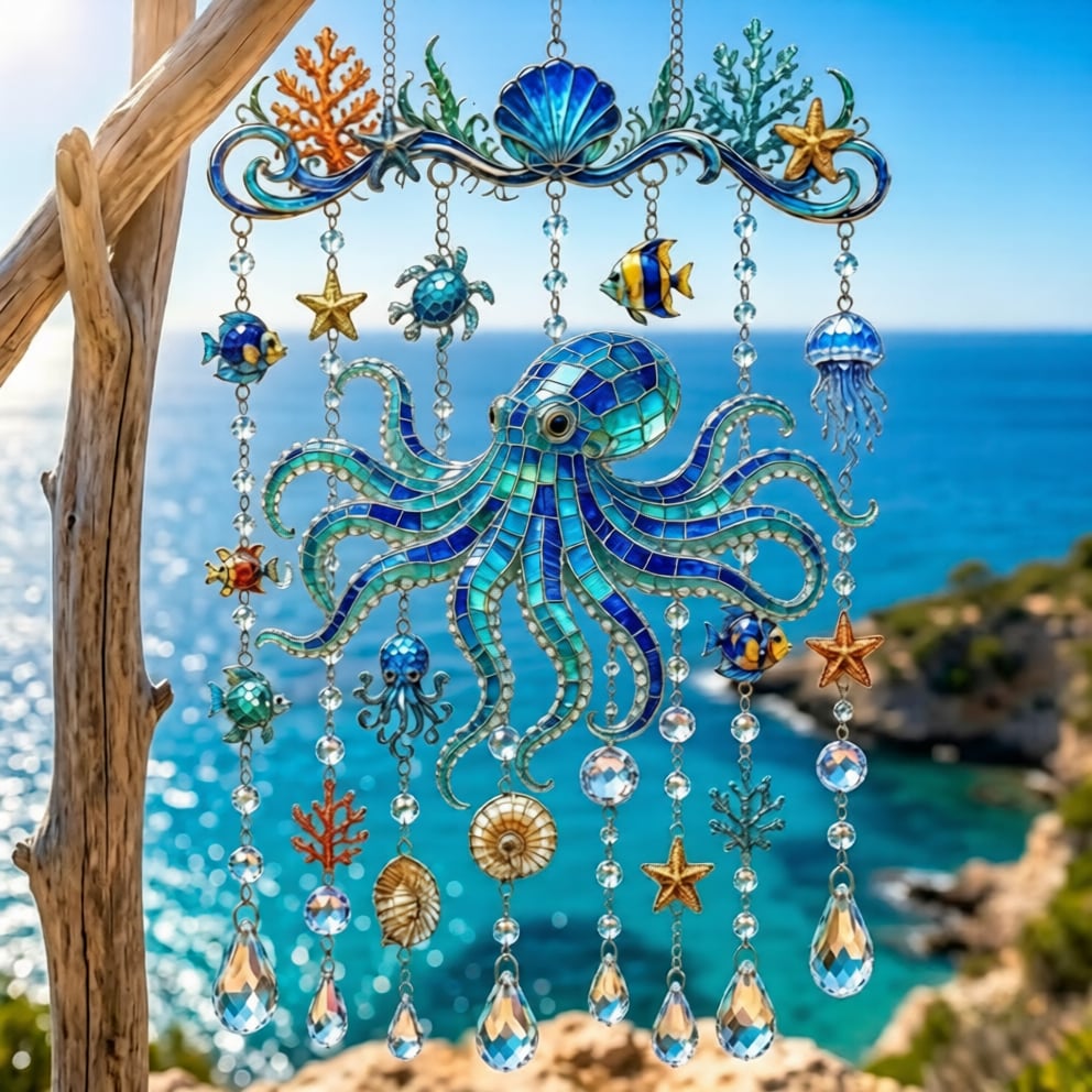 🐋 2D Ocean-Themed Wind Chime – Bring the Ocean Glow to Your Garden (📦Buy 2 Free Shipping)