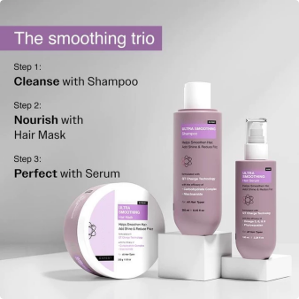 Ultra Smoothing Hair Serum – Reduce Frizz & Deep Hydration | Niacinamide + Carbohydrate Complex for Silky, Smooth Hair | Vegan, SLS & Paraben-Free