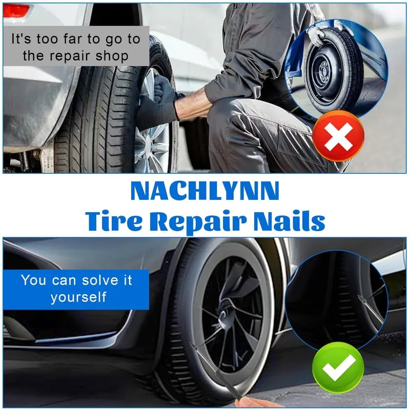 🔥Hot Sale 49% OFF🔥tire repair screw plugs, self-service tire repair vacuum rubber nail kit, suitable for quick repair of car/motorcycle/truck/tractor tires.