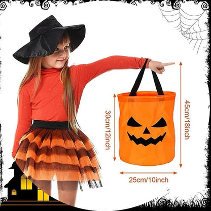 ✨Halloween Candy Bucket with LED Lights - Reusable Tote Bag, Halloween Birthday Christmas Party Favor Supplies✨