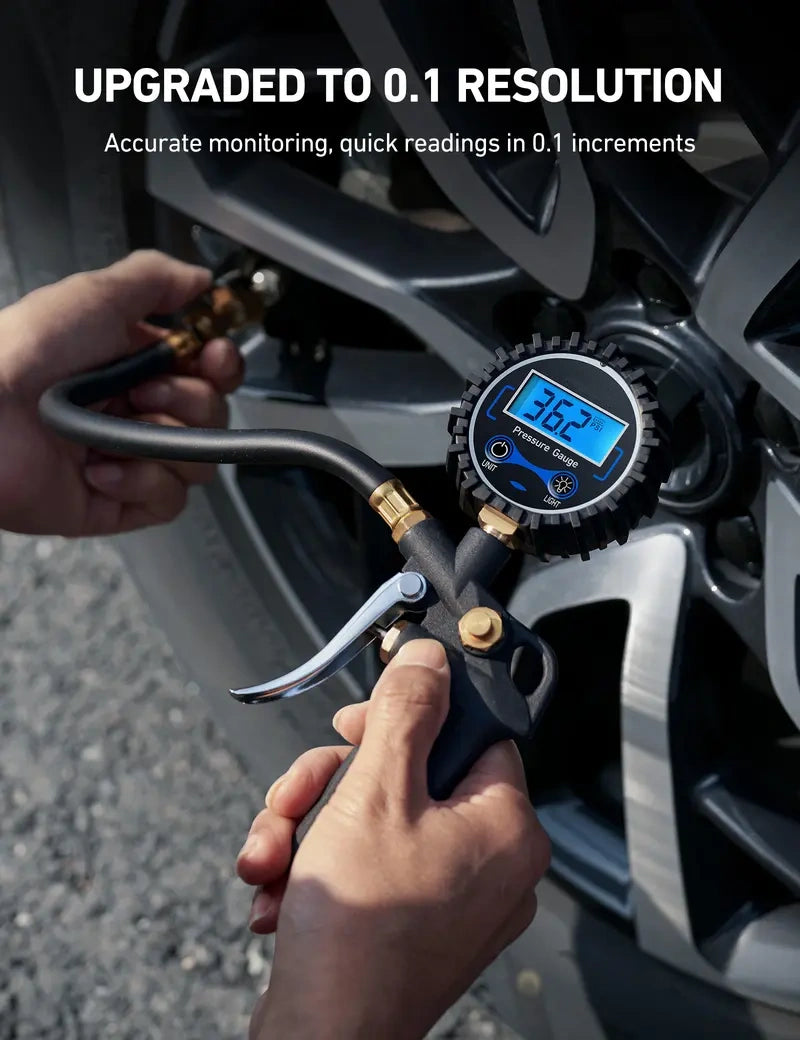 3-in-1 Tire Inflator & Gauge | Accurate 250 PSI Brass Air Compressor Tool