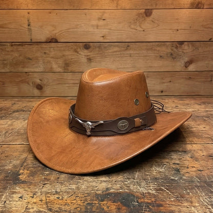 🔥Last Day 60% OFF - 🤠Daisy’s Premium Handcrafted Leather Cattleman Hat – Authentic Western Outback Style🌵