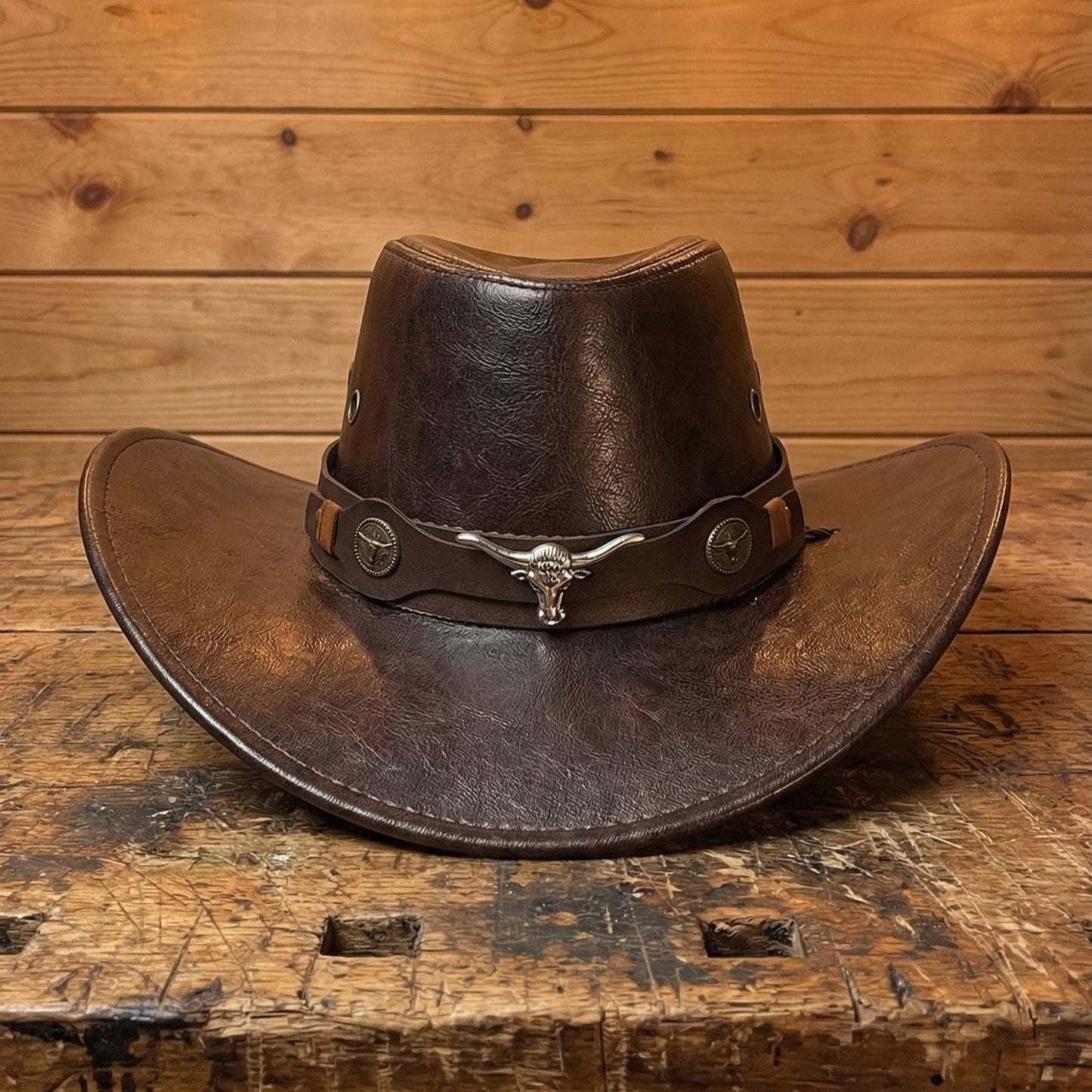 🔥Last Day 60% OFF - 🤠Daisy’s Premium Handcrafted Leather Cattleman Hat – Authentic Western Outback Style🌵