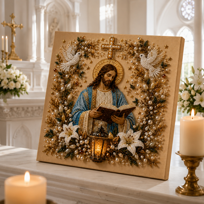 🌟Jesus Wall Art DIY Kit – Turn Tiny Pearls into Spooky-Cute Magic