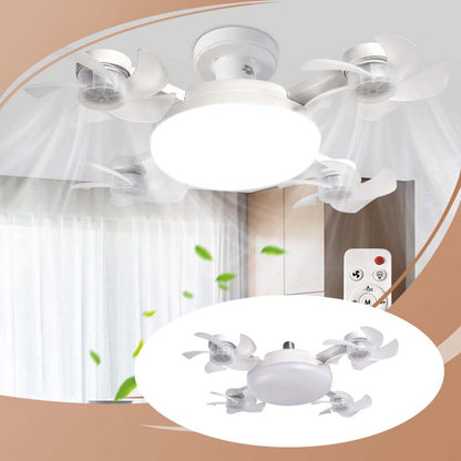 🌀 E27 Ceiling Fan Light | Silent LED with Remote