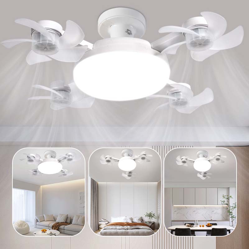 🌀 E27 Ceiling Fan Light | Silent LED with Remote