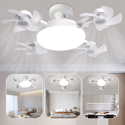 🌀 E27 Ceiling Fan Light | Silent LED with Remote