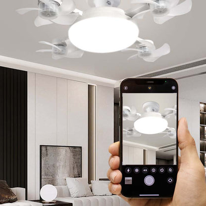 🌀 E27 Ceiling Fan Light | Silent LED with Remote