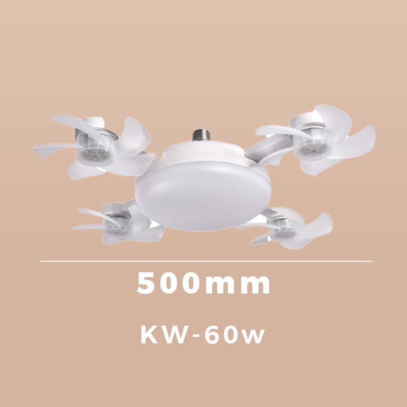 🌀 E27 Ceiling Fan Light | Silent LED with Remote