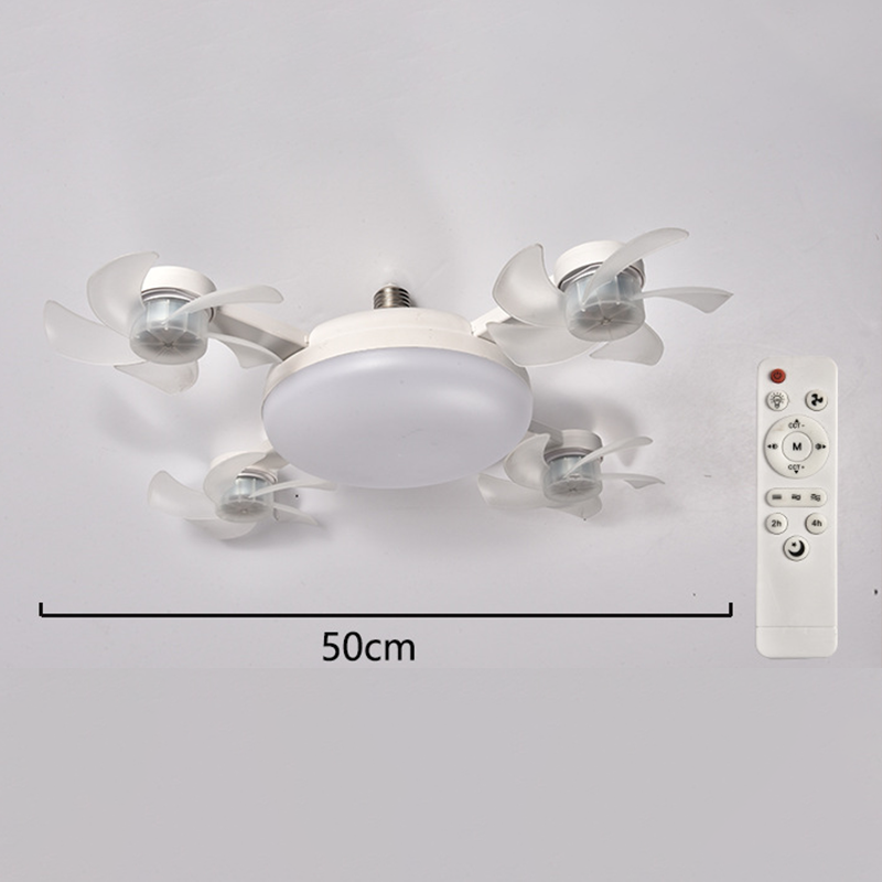 🌀 E27 Ceiling Fan Light | Silent LED with Remote